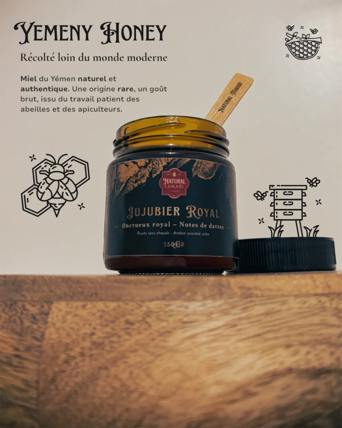 Miel de jujubier Sidr Malaky du Yémen — présentation produit Natural Fawaid