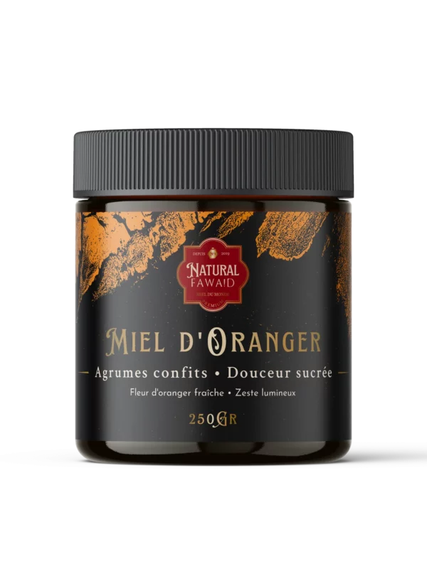 Pot de miel d’oranger marocain, couleur claire et texture fluide