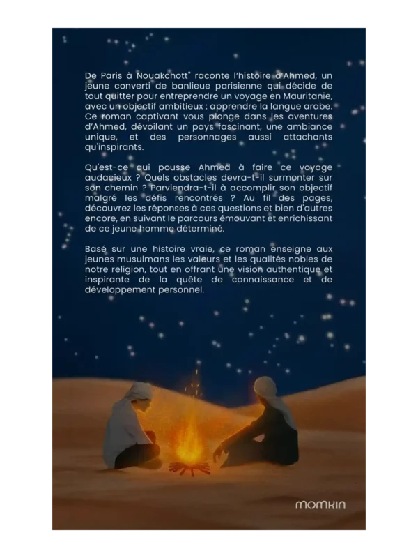 de-paris-a-nouakchott-couverture-arriere-momkin-editions De Paris à Nouakchott – Roman islamique sur la quête de science